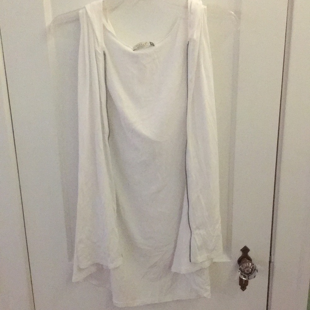 White zip up.